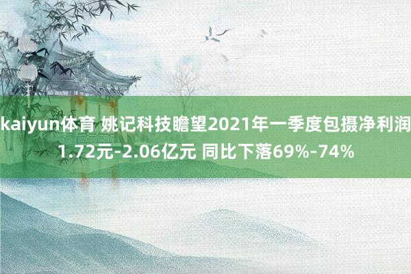 kaiyun体育 姚记科技瞻望2021年一季度包摄净利润1.72元-2.06亿元 同比下落69%-74%