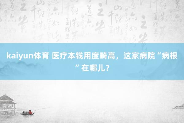 kaiyun体育 医疗本钱用度畸高，这家病院“病根”在哪儿？