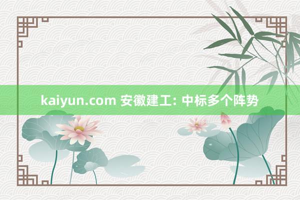 kaiyun.com 安徽建工: 中标多个阵势