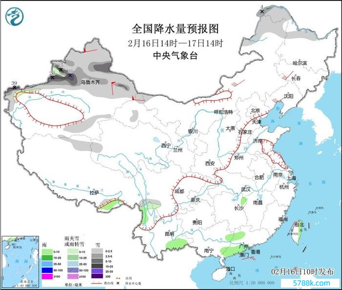  寰宇降水量预告图。图/中央表象台