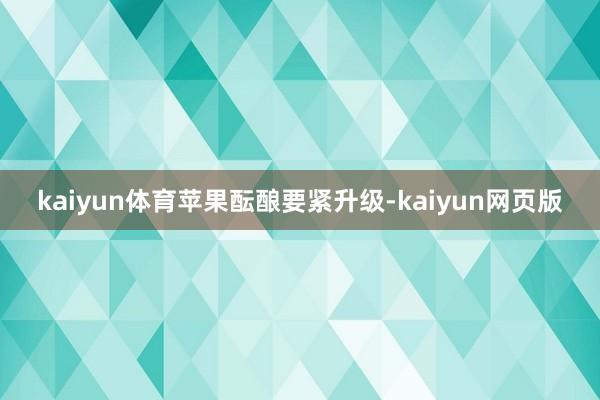 kaiyun体育　　苹果酝酿要紧升级-kaiyun网页版