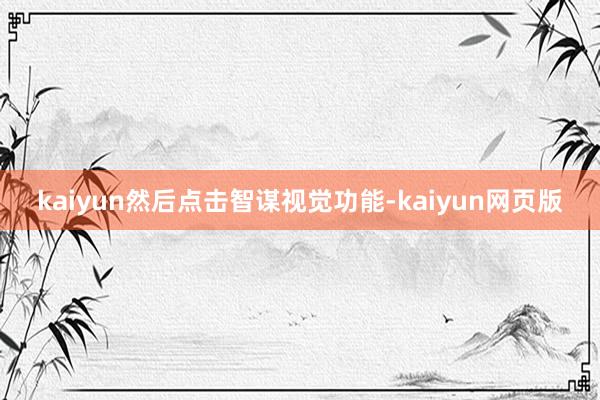 kaiyun然后点击智谋视觉功能-kaiyun网页版